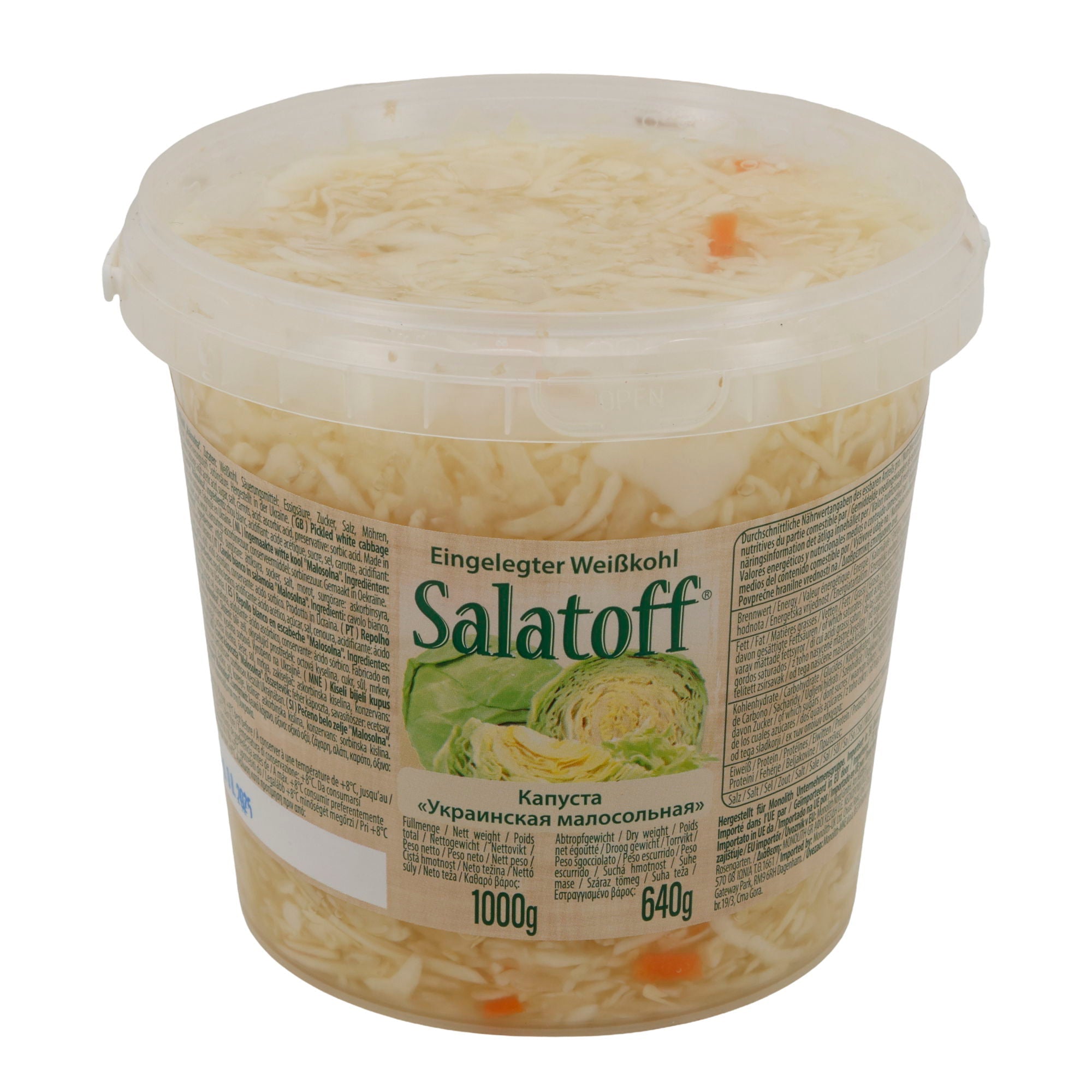Eingelegtes Salatoff | Salat | Weisskohl | 1000 g SALATOFF